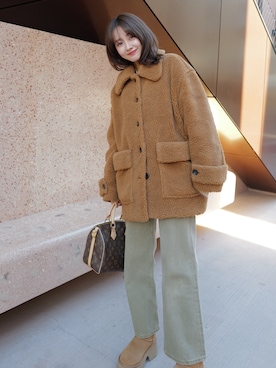 「CLANE（クラネ）のアイテム」を使った、前田希美さん（レディース・159cm）の冬コーディネート