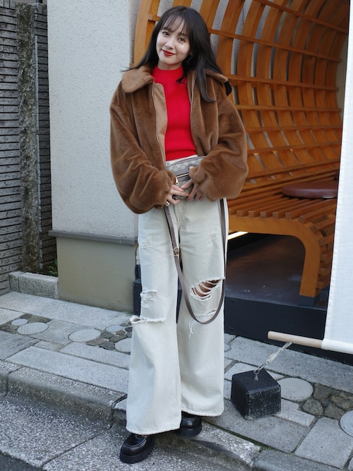 N WITH. ショートファーブルゾン