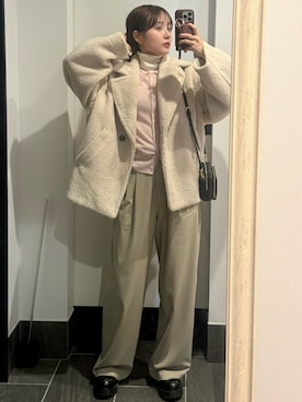 「FRAY I.D（フレイアイディー）のアイテム」を使った、前田希美さん（レディース・159cm）の冬コーディネート