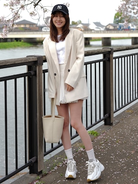 「Acne Studios（アクネストゥディオズ）のアイテム」を使った、前田希美さん（レディース・159cm）の春コーディネート