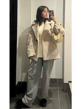 前田希美さん（レディース・159cm）の冬コーディネート