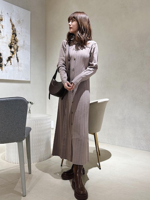 セール】リブニットフレアワンピース（ワンピース）｜N WITH