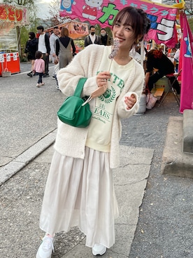 「LILY BROWN（リリーブラウン）のアイテム（スウェット）」を使った、前田希美さん（レディース・158cm）の秋コーディネート