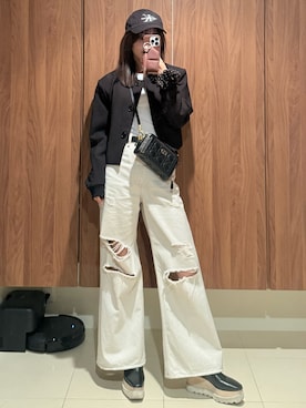 「Acne Studios（アクネストゥディオズ）のアイテム」を使った、前田希美さん（レディース・159cm）の春コーディネート