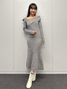 「N WITH.（エヌウィズ）のアイテム（ワンピース/ドレス）」を使った、前田希美さん（レディース・158cm）の冬コーディネート