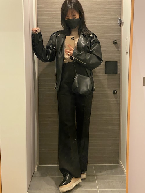 Fano Studios】Oversized PU leather riders jacket FQ20W041