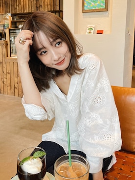 「RANDEBOO（ランデブー）のアイテム（パンツ）」を使った、前田希美さん（レディース・158cm）の春コーディネート