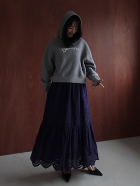 前田希美さん（レディース・158cm）の冬コーディネート