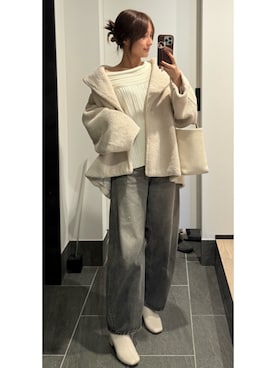 「アイテム（ブーツ）」を使った、前田希美さん（レディース・159cm・30代）の冬コーディネート