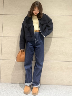 「UGG（アグ）のアイテム」を使った、前田希美さん（レディース・159cm）の冬コーディネート