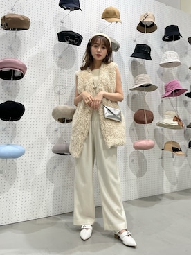 「Heather（ヘザー）のアイテム（ベスト）」を使った、前田希美さん（レディース・158cm）の秋コーディネート