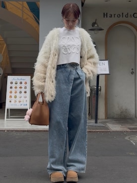 「アイテム（ブーツ）」を使った、前田希美さん（レディース・159cm・30代）の冬コーディネート