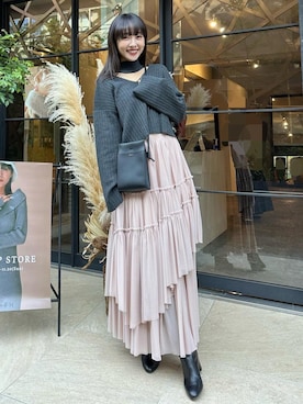 「N WITH.（エヌウィズ）のアイテム」を使った、前田希美さん（レディース・158cm）の秋コーディネート