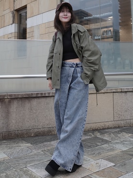 「UGG（アグ）のアイテム（ブーツ）」を使った、前田希美さん（レディース・158cm）の秋コーディネート