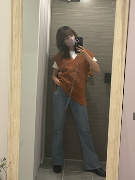 「N WITH.（エヌウィズ）のアイテム（パンツ）」を使った、前田希美さん（レディース・158cm）の秋コーディネート