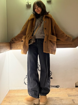 「アイテム（ブーツ）」を使った、前田希美さん（レディース・159cm・30代）の冬コーディネート