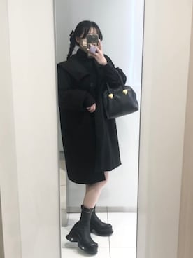 「CHARLES & KEITH（チャールズ & キース）のCarlisle カーライル プラットフォームブーツ（ブーツ、ブラック系）」を使った、、さん（レディース・162cm）の夏コーディネート