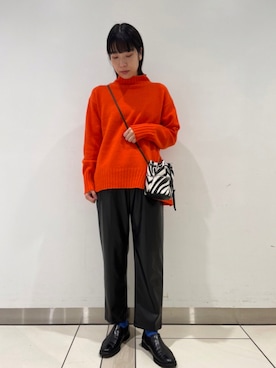 「marco masi（マルコマージ）のMARCO MASI　ZEBRA MINIBAG（ショルダーバッグ）」を使った、maさん（レディース・159cm）の秋コーディネート