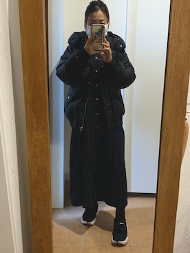 「Guess（ゲス）のアイテム（ダウンジャケット/コート）」を使った、makkoさん（レディース・149cm）の冬コーディネート