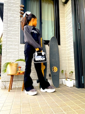 「ANAP（アナップ）のアイテム」を使った、REISA さん（キッズ・136cm）の冬コーディネート