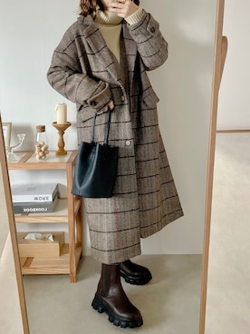 「DISCOAT（ディスコート）のアイテム（その他アウター）」を使った、yumi.さん（レディース・151cm）の秋コーディネート