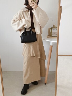 「しまむら（シマムラ）のアイテム（ジャケット/アウター）」を使った、yumi.さん（レディース・151cm）の冬コーディネート