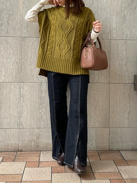 「しまむら（シマムラ）のアイテム（パンツ）」を使った、yumi.さん（レディース・151cm）の秋コーディネート
