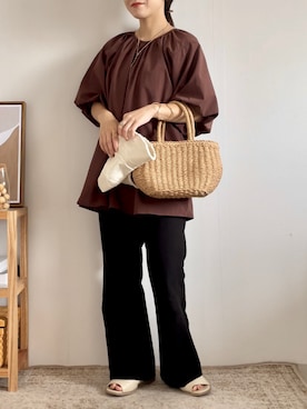 「SMELLY（スメリー）のアイテム（帽子）」を使った、yumi.さん（レディース・151cm）の夏コーディネート