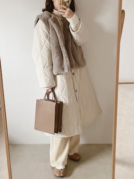「RETRO GIRL（レトロガール）のアイテム（その他アウター）」を使った、yumi.さん（レディース・151cm）の冬コーディネート