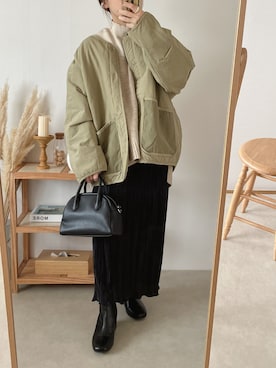 「しまむら（シマムラ）のアイテム（スカート）」を使った、yumi.さん（レディース・151cm）の秋コーディネート