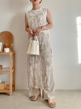 「しまむら（シマムラ）のアイテム（ワンピース/ドレス）」を使った、yumi.さん（レディース・151cm）の夏コーディネート