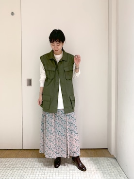 「SHENERY」｜「アイテム（ミリタリージャケット）」を使った、TOKUMURA_161cmさん（レディース・161cm）の秋コーディネート
