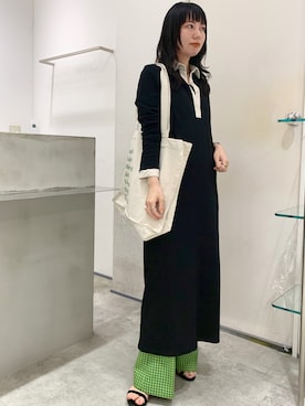 「ラガーシャツ」｜「アイテム（ワンピース/ドレス）」を使った、TOKUMURA_161cmさん（レディース・161cm）の春コーディネート