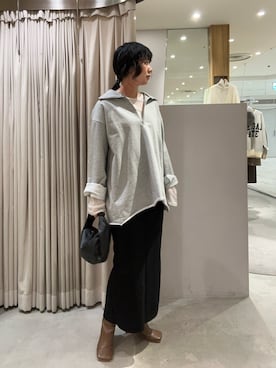「SHENERY」｜「アイテム（スウェット）」を使った、TOKUMURA_161cmさん（レディース・161cm）の冬コーディネート