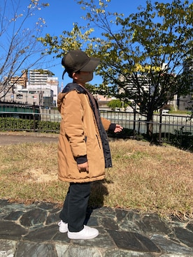 「Acne Studios（アクネストゥディオズ）のアイテム（キャップ）」を使った、  Nです。 さん（キッズ・140cm）の秋コーディネート