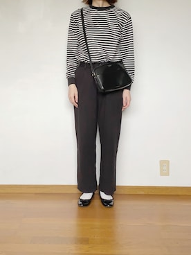 「FORK&SPOON」｜「アイテム（スラックス）」を使った、あか＊さん（レディース・161cm）の夏コーディネート