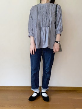 「無印良品（ムジルシリョウヒン）のアイテム」を使った、あか＊さん（レディース・161cm）の秋コーディネート