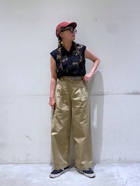 「アイテム（チノパンツ）」を使った、K2aさん（レディース・161cm・50代）の夏コーディネート
