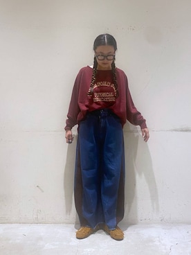 「アイテム（モカシン/デッキシューズ）」を使った、K2aさん（レディース・161cm）の秋コーディネート