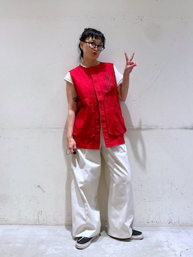 「アイテム（ベスト）」を使った、K2aさん（レディース・161cm・50代）の夏コーディネート