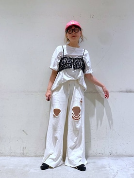 「アイテム（Tシャツ/カットソー）」を使った、K2aさん（レディース・161cm・50代）の夏コーディネート