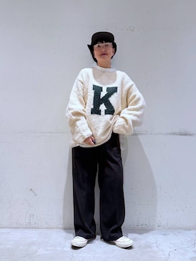 「アイテム（ニット/セーター）」を使った、K2aさん（レディース・161cm・50代）の冬コーディネート