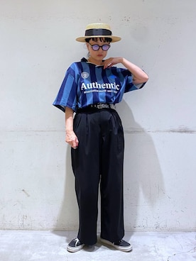 「若見え」｜「アイテム（スラックス）」を使った、K2aさん（レディース・161cm）の夏コーディネート