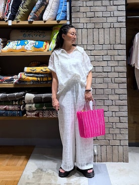 「niko and...（ニコアンド）の厚底コンビサンダル（サンダル、ブラック系）」を使った、K2aさん（レディース・161cm）の夏コーディネート