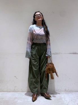 「アイテム（パンツ）」を使った、K2aさん（レディース・161cm・50代）の秋コーディネート