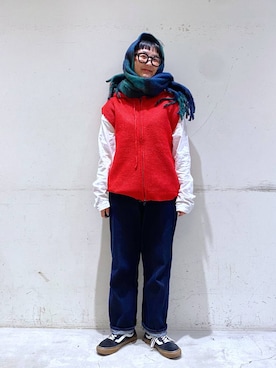 「アイテム（ストール/ショール）」を使った、K2aさん（レディース・161cm）の冬コーディネート