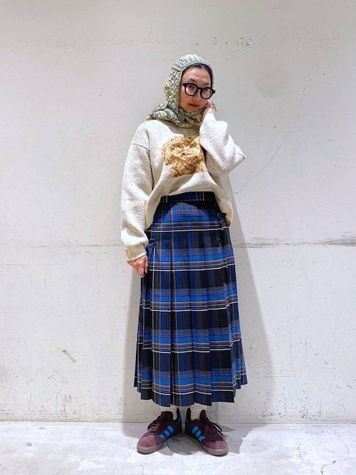 It Dogs ベアニット　ブルー系 DOGアソートニットプルオーバー（ニット/セーター）｜niko and