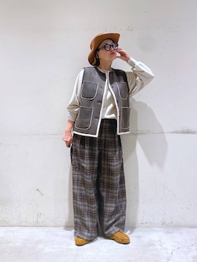 「アイテム（スウェット）」を使った、K2aさん（レディース・161cm）の秋コーディネート