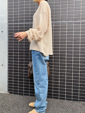 「ストレートデニム」｜「アイテム（スリッポン）」を使った、anna.さん（レディース・161cm）の夏コーディネート