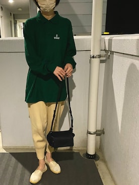 「リブニット」｜「アイテム（スリッポン）」を使った、anna.さん（レディース・161cm）の春コーディネート